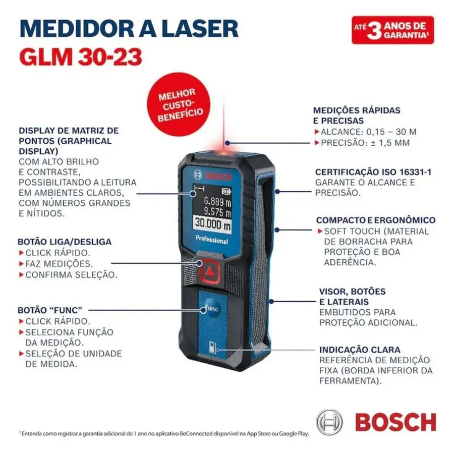 Trena a Laser Digital GLM 30 30m Bosch