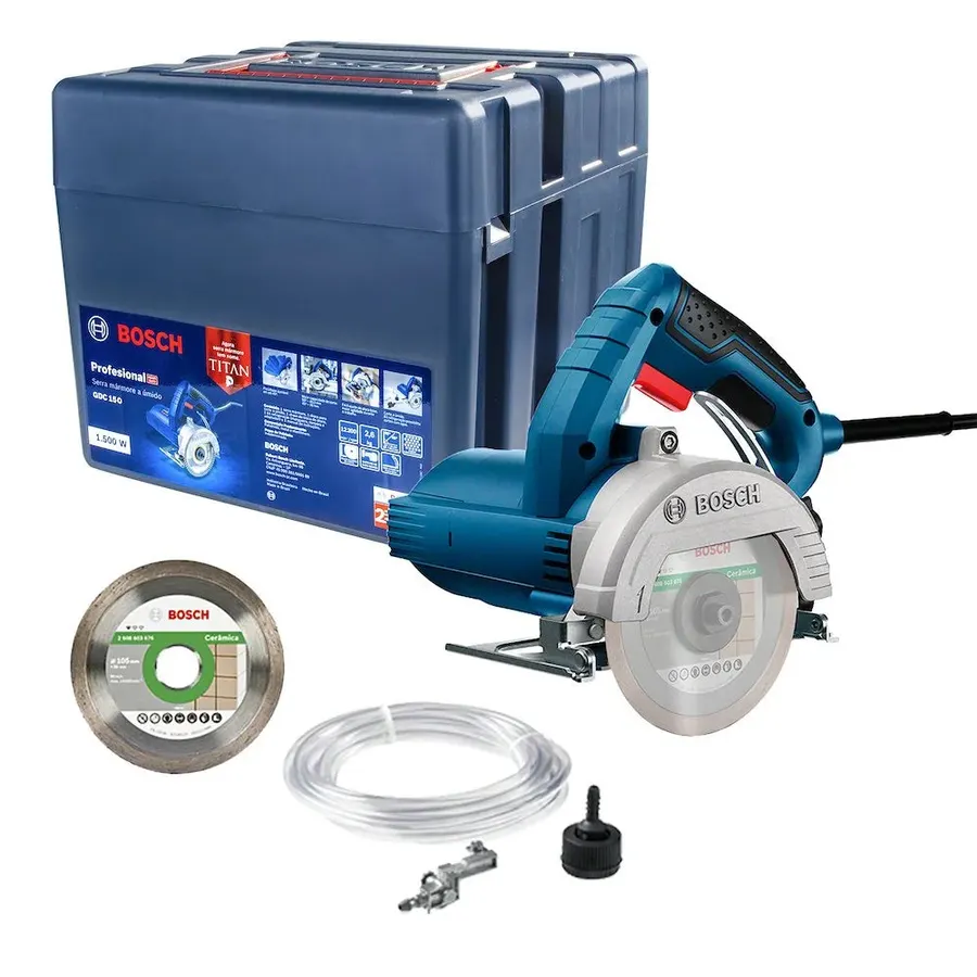 Serra Mármore GDC 151 Titan 1500W 220V com Kit Refrigeração, Disco e Maleta Bosch