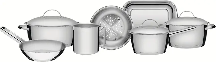 Jogo de Panelas Tramontina Allegra Inox 7 Peças com Fundo Triplo