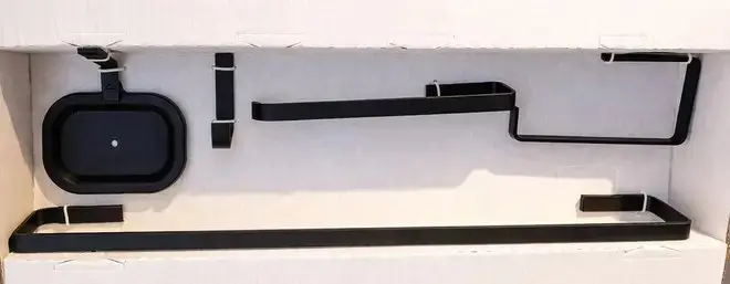 CLIUS Kit Acessório para Banheiro Flat Preto - 5 Peças