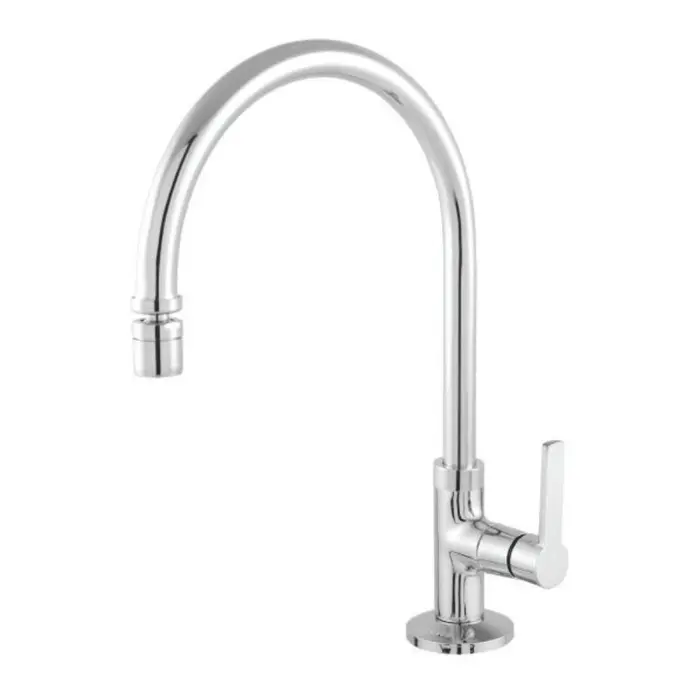 Torneira Coz. Mesa Bica Alta C/Arejador Articulado 1/4 Cristal Cromado