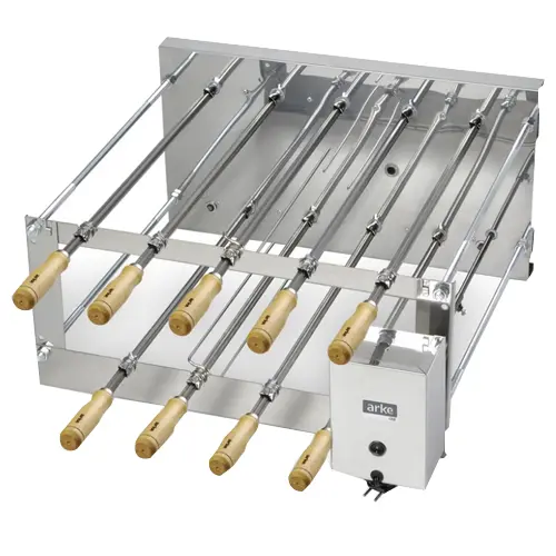 Churrasqueira Rotativa Inox Dupla 9 Espetos