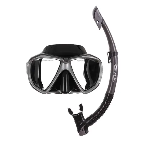 Kit Mergulho Duplo Cetus Silicone Icaro Preto