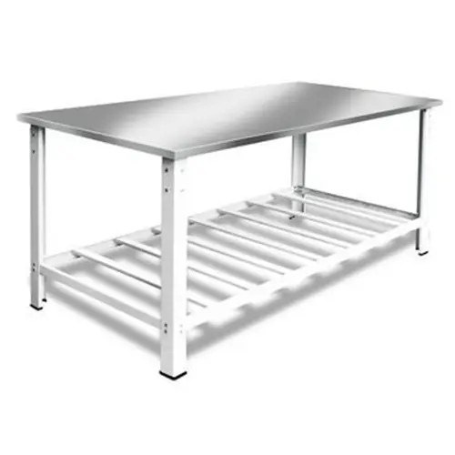 Mesa Tampo Aço Inox com Paneleiro 120 x 60 x 80