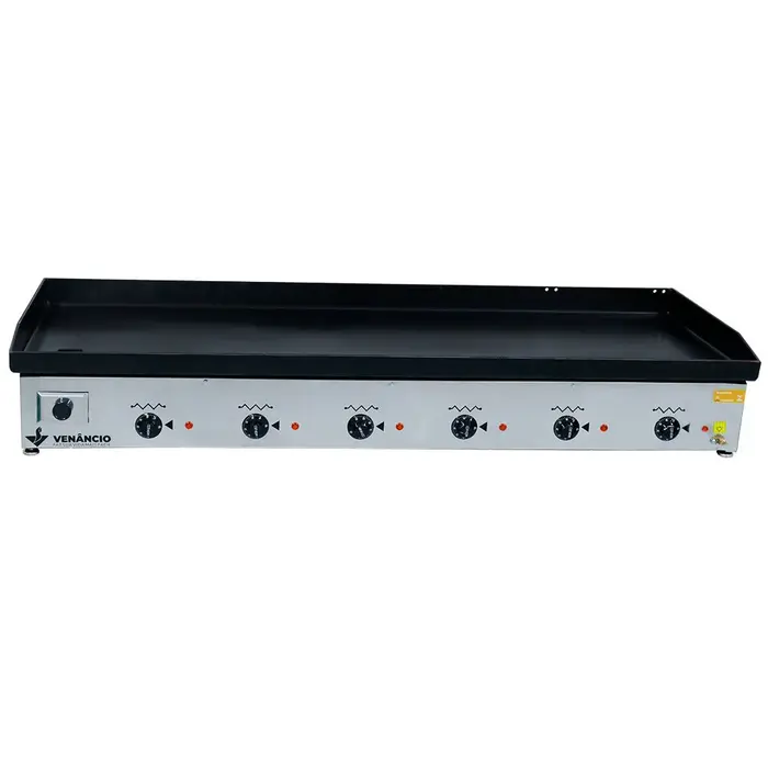 Chapa Elétrica em Inox 1800W 220V Monofásica com 6 Queimadores VENANCIO-CE140