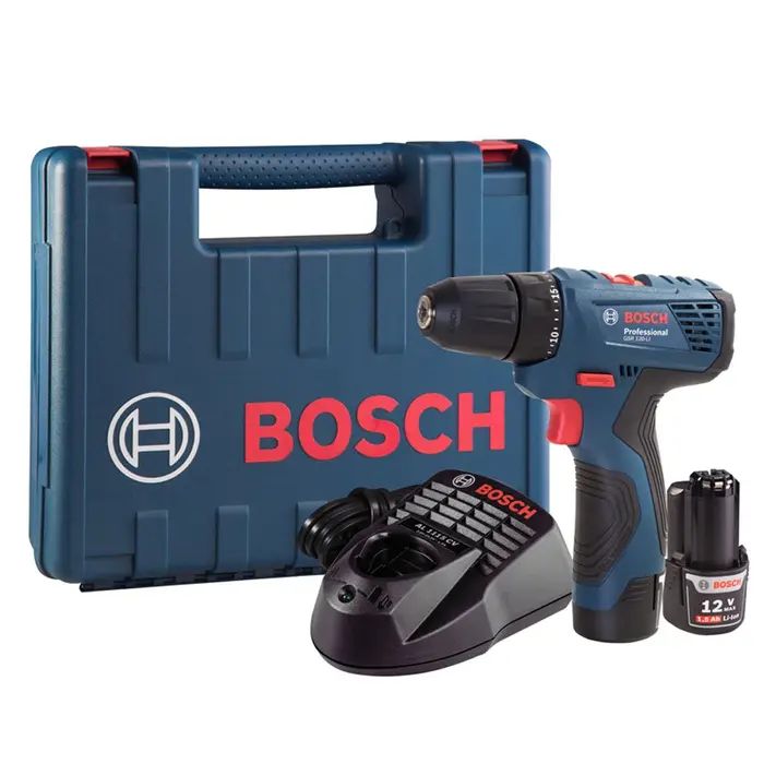 Furadeira/Parafusadeira a Bateria 12V Li-Ion 3/8 Pol. com Carregador 2 Bat. e Maleta BOSCH-GSR-120-LI