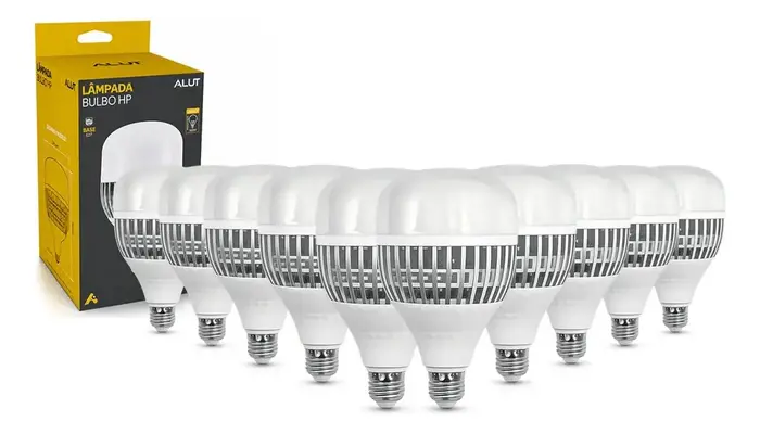 Kit 10 Lâmpadas LED Bulbo 100W Alta Potência Branco Frio 6500K Bivolt E27 - Super Bulbo Econômica 8000 Lúmens Ideal Galpã Fábrica Comércio